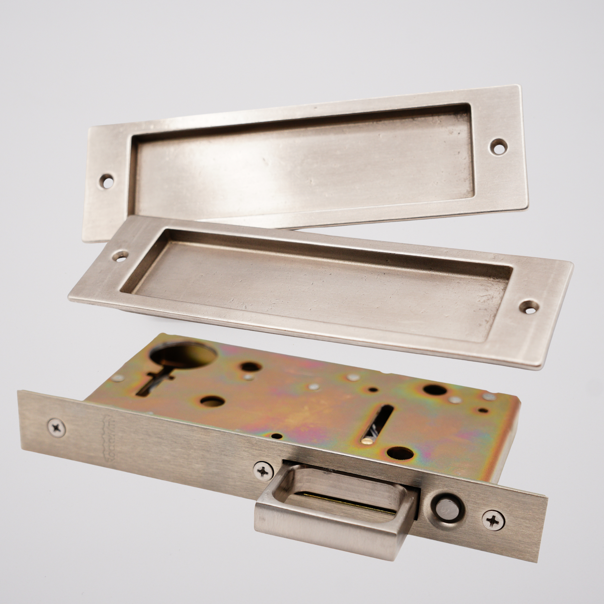 rocky bronze flush pull hardware for pocket doors